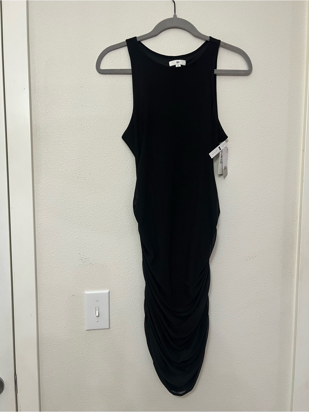 bp Black Ruched Tank Maxi Dress